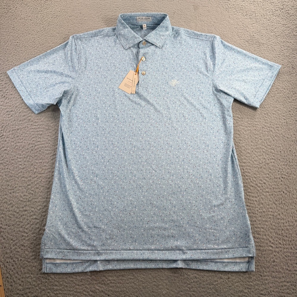 Peter Millar Summer Comfort Polo Mens Medium Day Of The Dead Performance Meadow